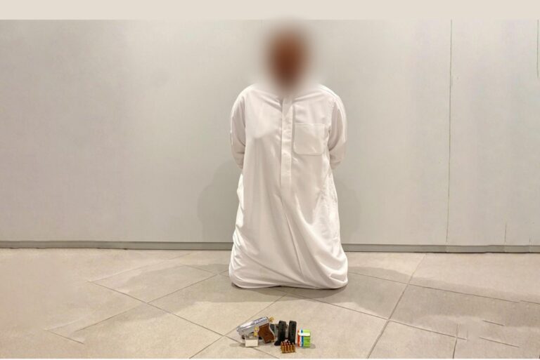 'الداخلية': ضبط شخص بحوزته سلاح ناري وذخيرة دون ترخيص