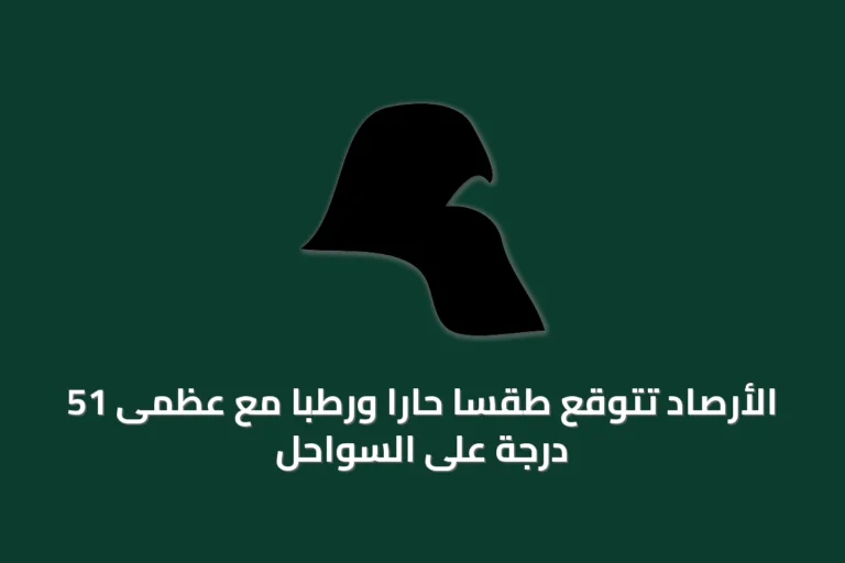 الأرصاد تتوقع طقساً حاراً ورطباً مع عظمى 51 درجة على السواحل