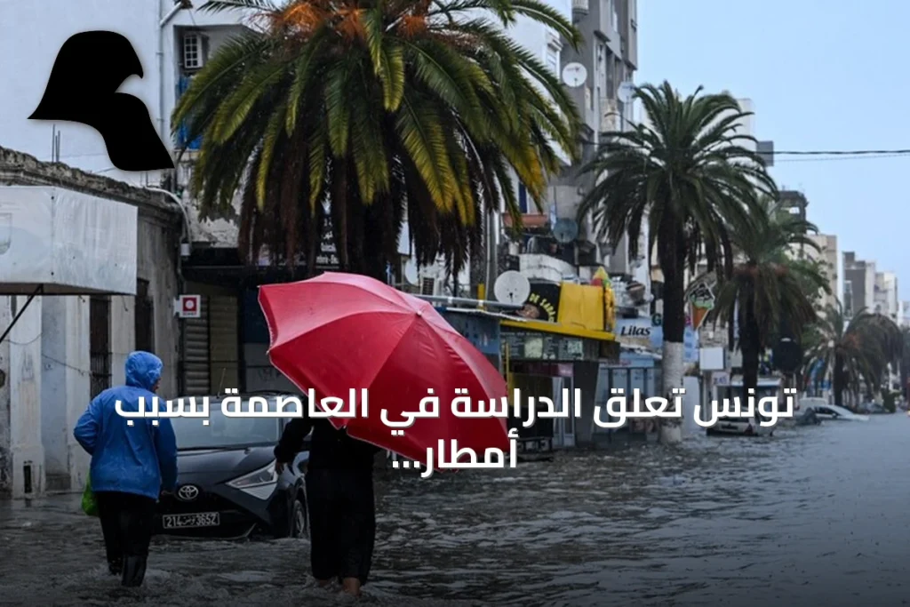 تونس تعلق الدراسة في العاصمة بسبب أمطار غزيرة وتحذيرات من سيول