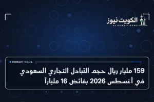 159 مليار ريال حجم التبادل التجاري السعودي في أغسطس 2026 بفائض 16 ملياراً