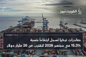 صادرات تركيا تسجل ارتفاعاً بنسبة 15.3% في سبتمبر 2026 لتقترب من 26 مليار دولار